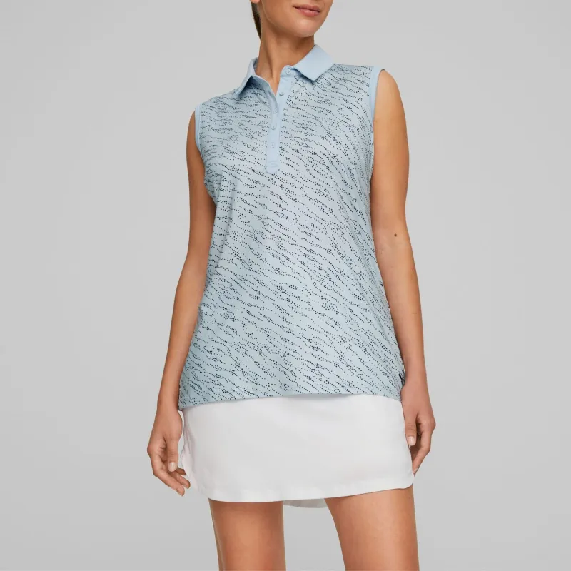 PUMA ESS+ Cloudspun Whitewater Golf Polo Shirt Women's Tank Tops Women's Blue-2