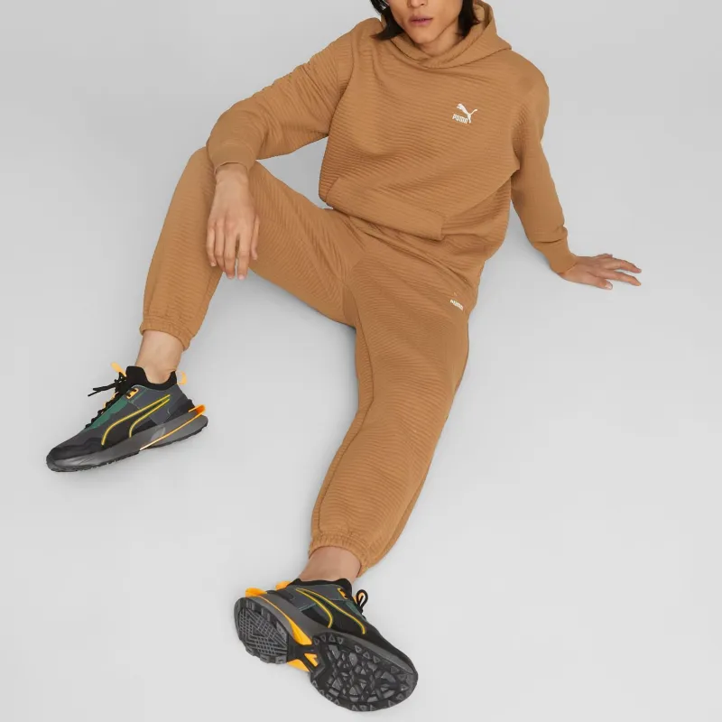 PUMA CLASSICS Classics Quilted Hoodie Men Sweatshirt Men's Brown-3