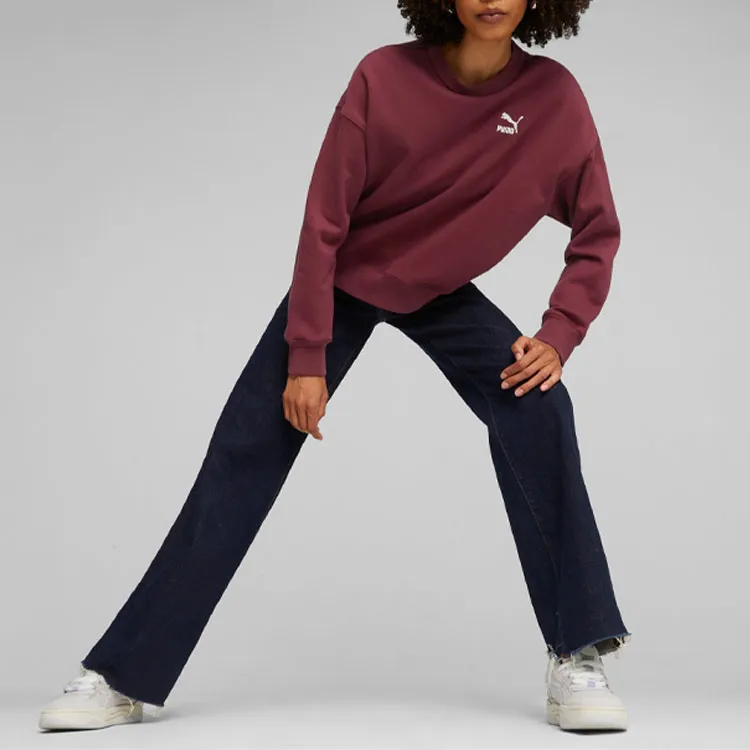 PUMA CLASSICS Women's Oversized Sweatshirt Sweatshirt Women's Burgundy-2