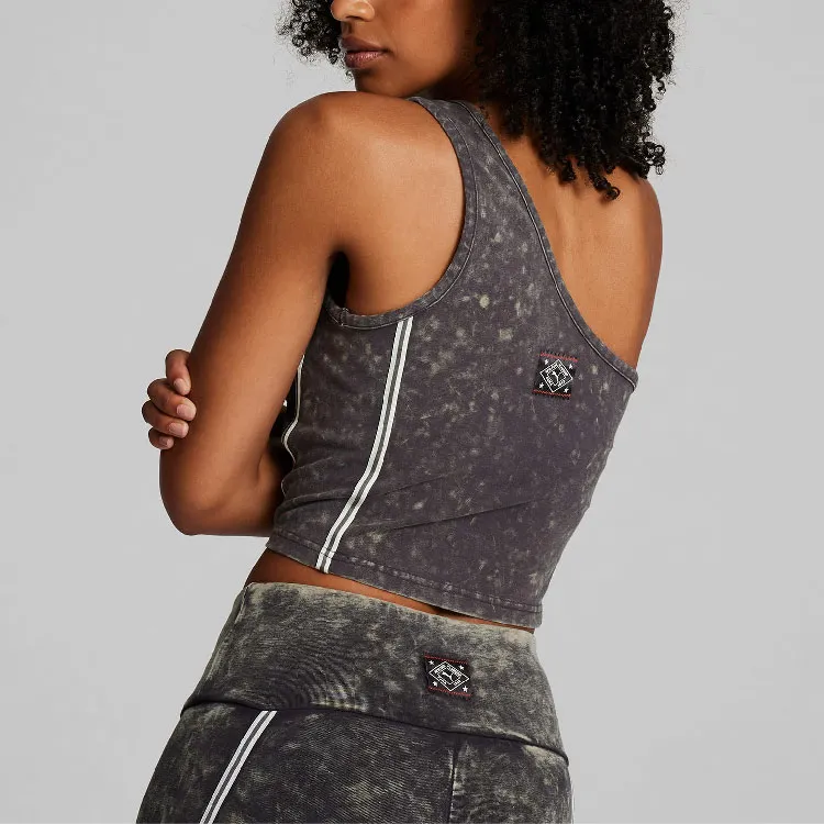 PUMA NYC Remix Women's Crop Top Tank Tops Women's Black Gray Color-4