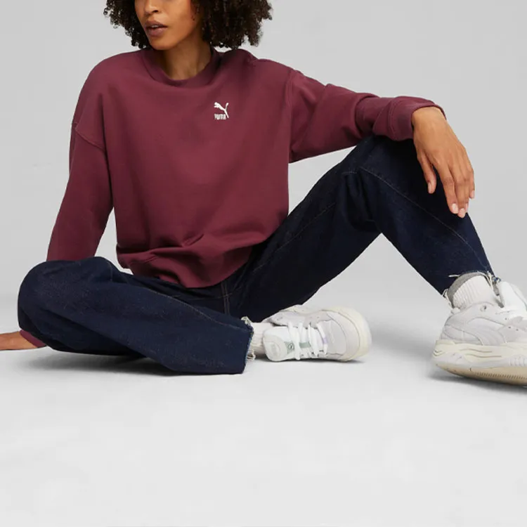 PUMA CLASSICS Women's Oversized Sweatshirt Sweatshirt Women's Burgundy-4