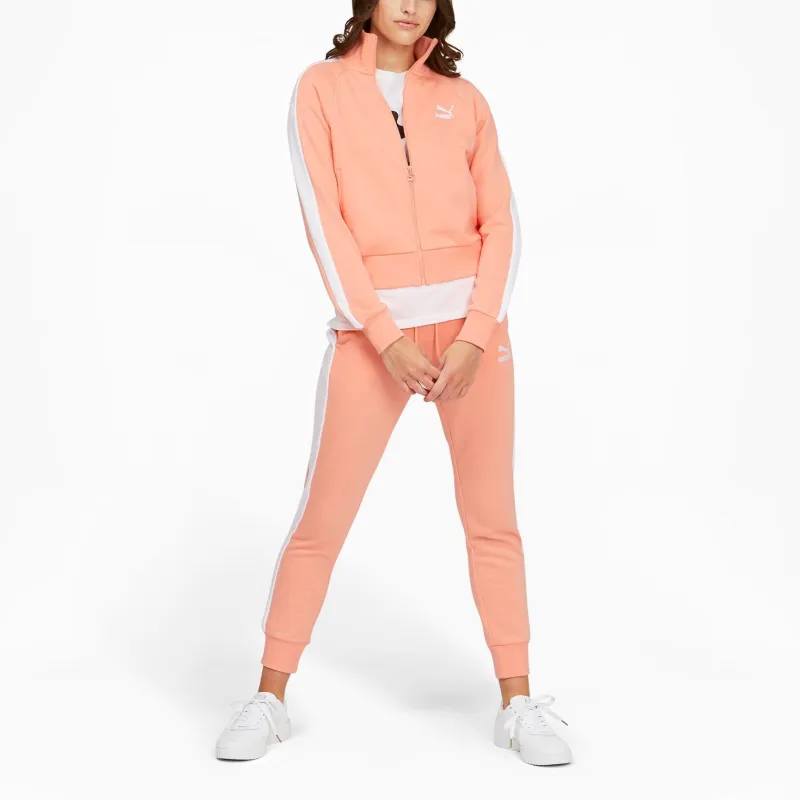 PUMA Iconic T7 Women's Track Pants Knitted Sports Pants Women's Peach Pink-3
