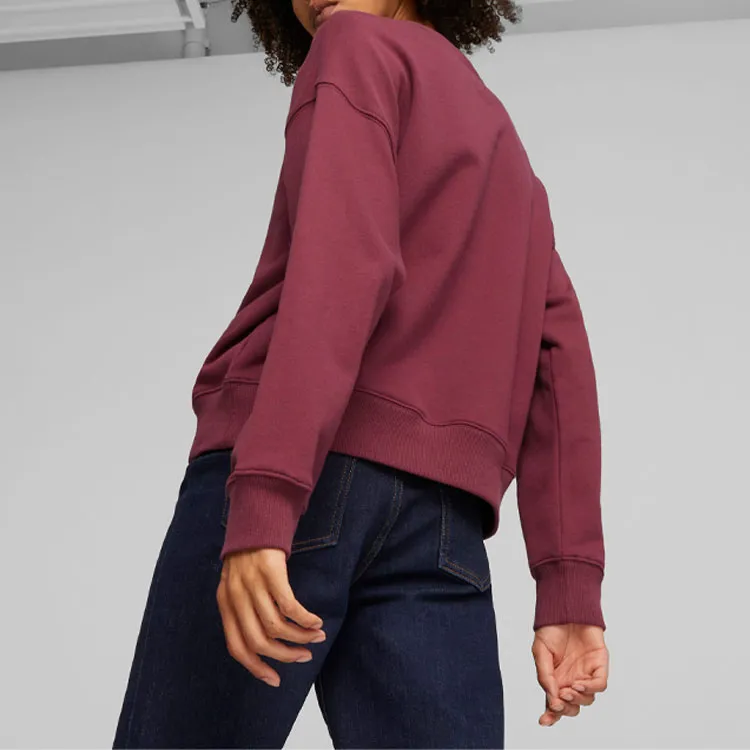 PUMA CLASSICS Women's Oversized Sweatshirt Sweatshirt Women's Burgundy-3