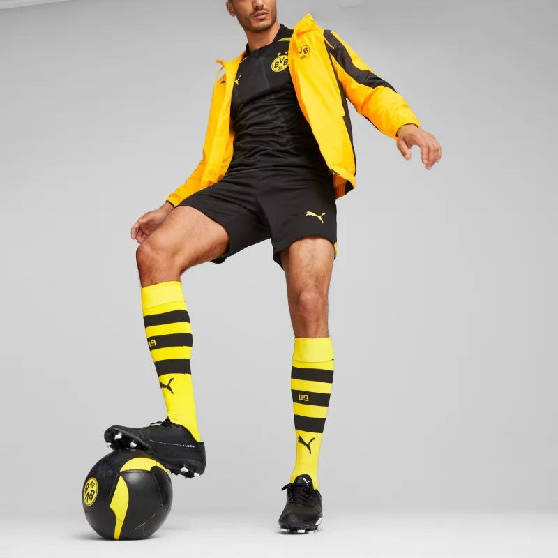PUMA Borussia Dortmund Borussia Dortmund Men's Prematch Football Jacket Soccer Jerseys Men's Yellow-3