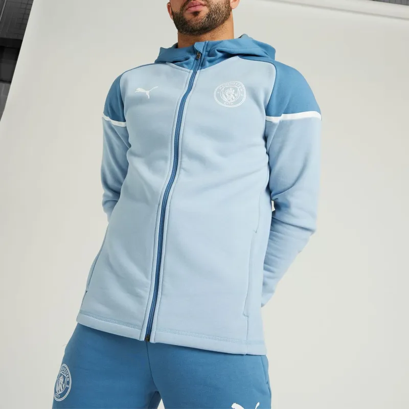 PUMA Manchester City Football Casuals Hooded Jacket Jacket Men's Blue-4