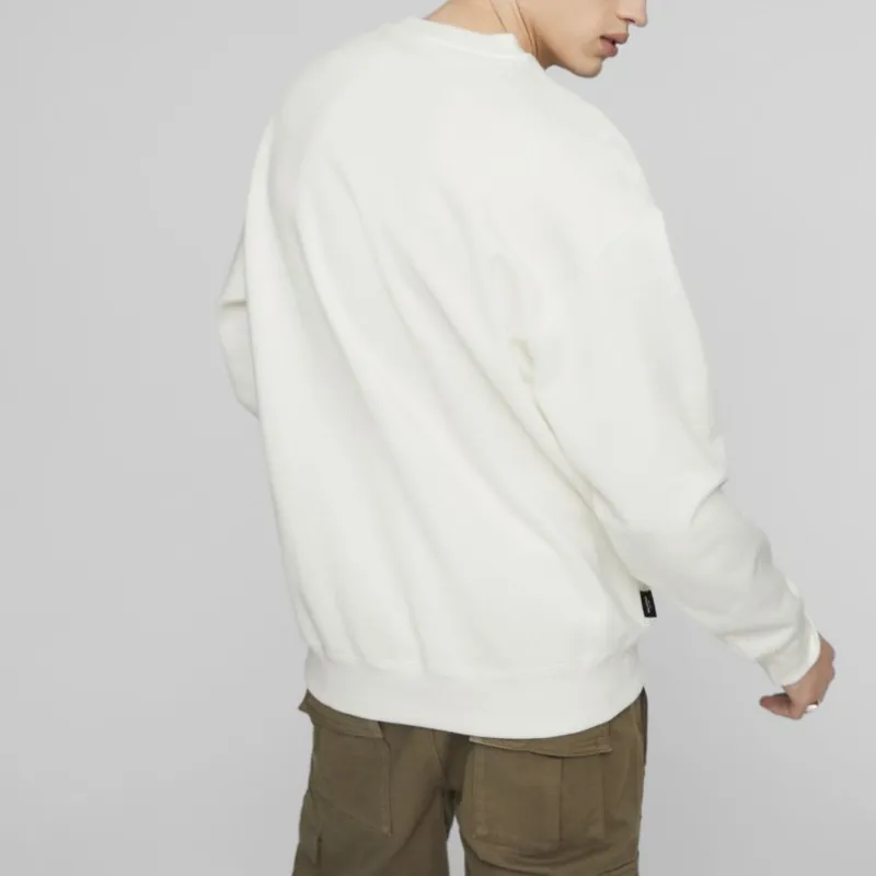 PUMA TEAM Crew Fleece Sweatshirt Men's White-4
