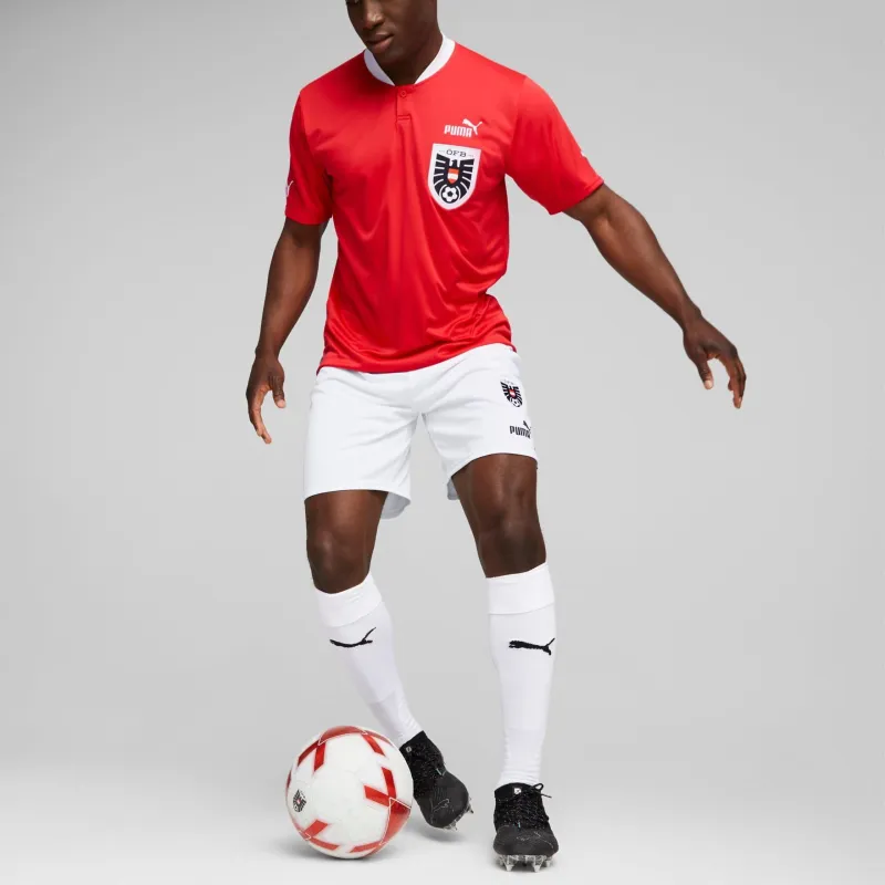 PUMA PumaxHelly Hansen Austria Home 22/23 Replica Shorts Men Soccer Bottoms Men's White-4