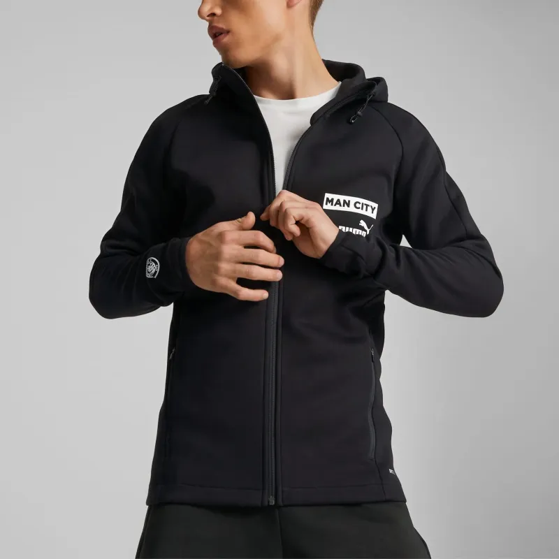 PUMA Manchester City F.C. Football Casuals Hooded Jacket Men Jacket Men's Black-2