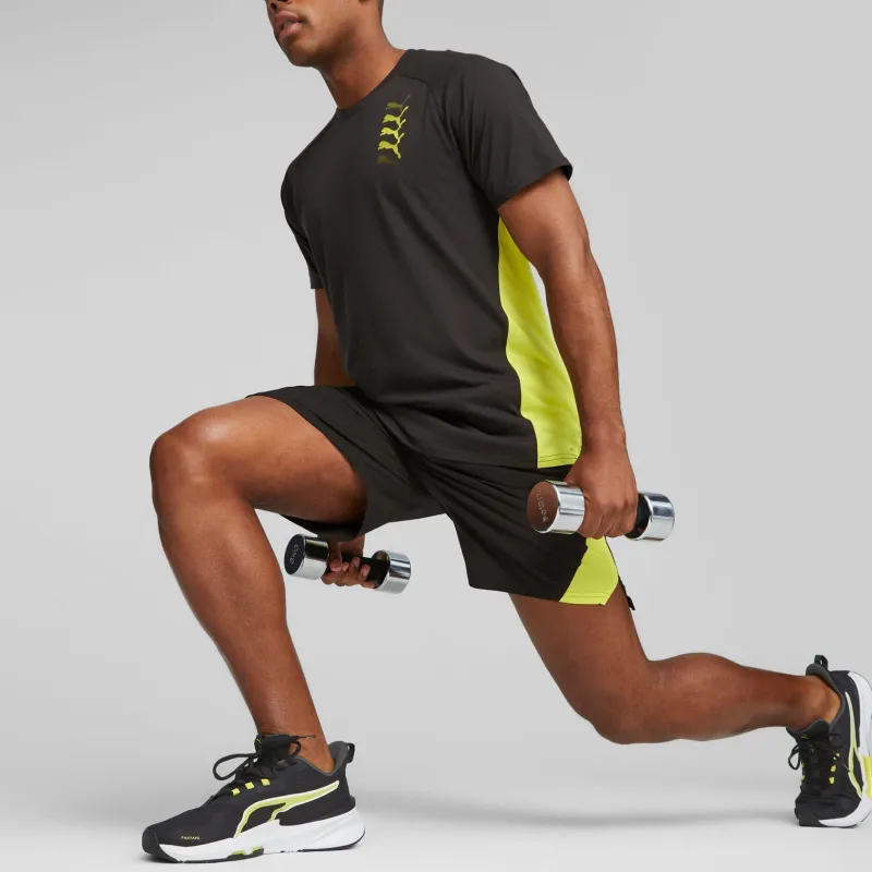 PUMA T shirt De Training PUMA FIT Triblend Homme T Shirt Men's Black Green-3