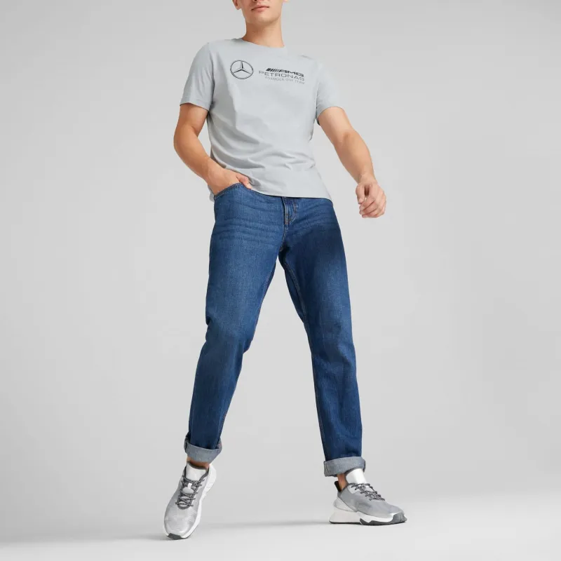 PUMA x Mercedes Benz Collaboration Motorsport F1 Essentials Logo T Shirt Men's Gray-4