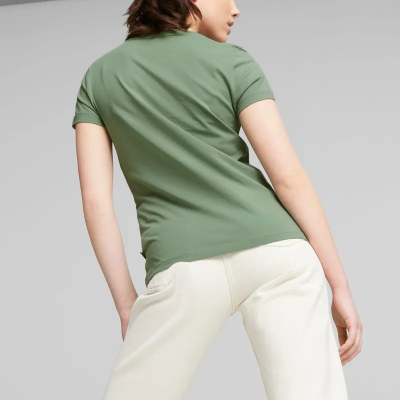 PUMA ESS Essentials+ Metallic Logo Femme T-Shirt Women's Green-3