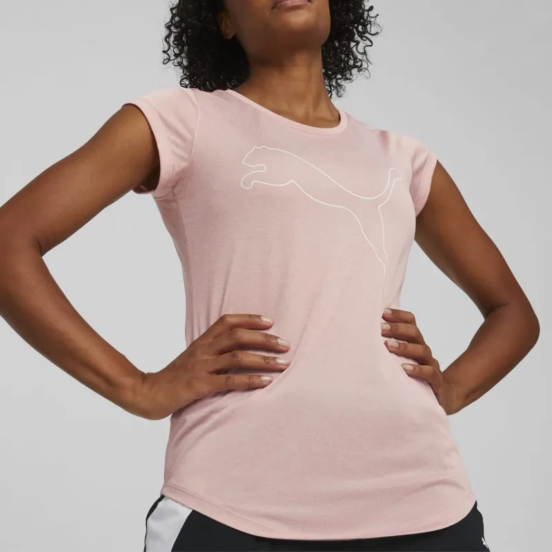 PUMA T-shirt De Sport Chiné Performance Cat Femme T-Shirt Women's Pink-3