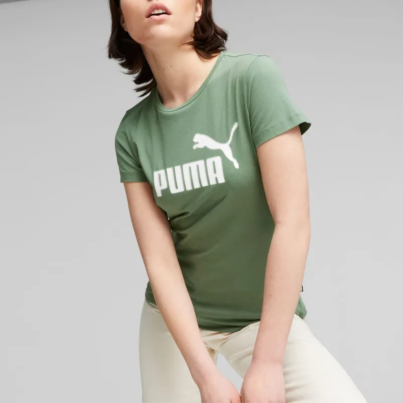 PUMA ESS Essentials+ Metallic Logo Femme T-Shirt Women's Green-2