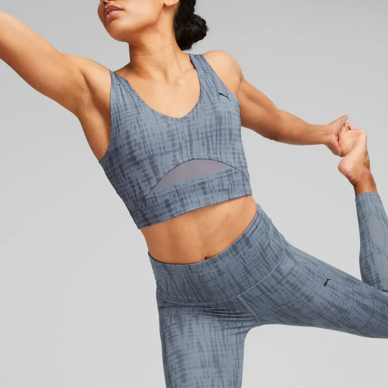 PUMA Studio Crop Haut De Yoga À Imprimés Studio Femme Sport Vests Women's Blue-3