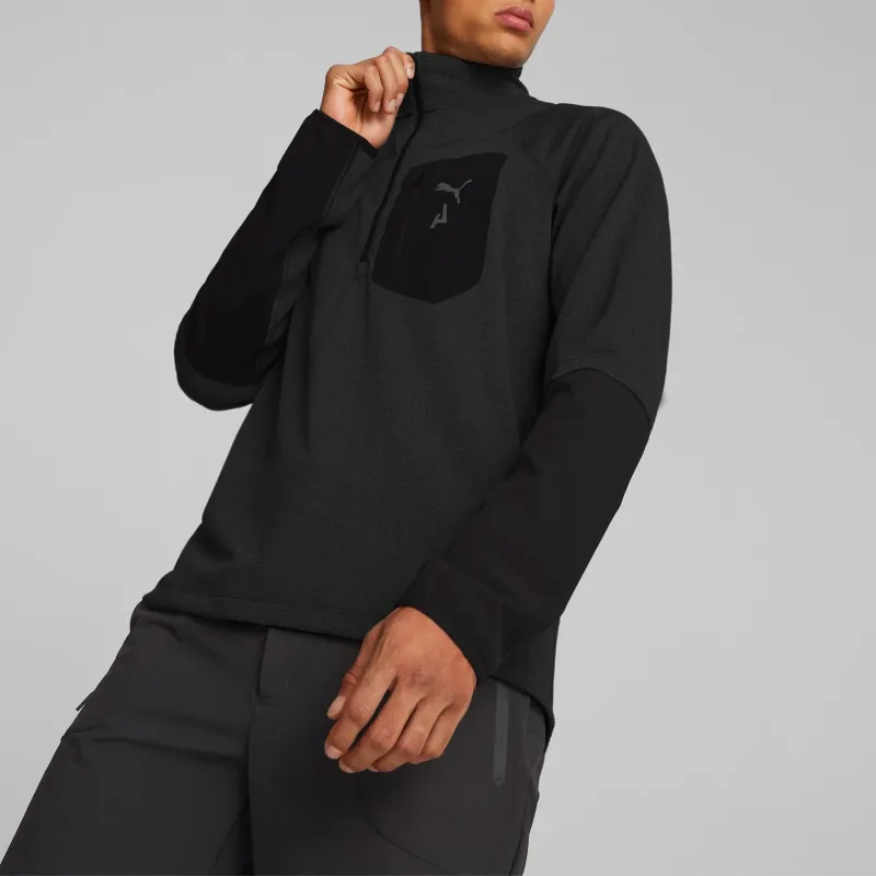 PUMA SEASONS SEASONS RainCELL Trail Running Half-Zip Pullover Men Sweatshirt Men's Black-2