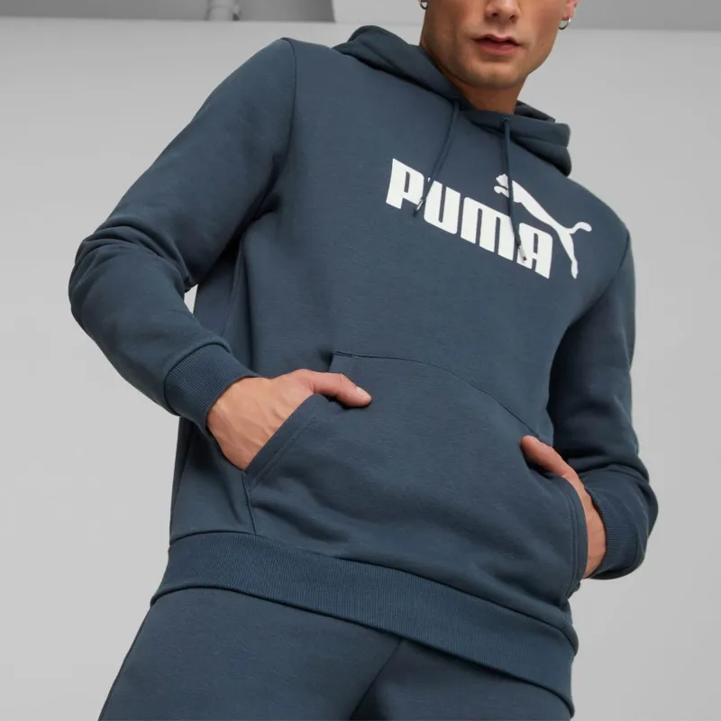 PUMA Essentials Big Logo Hoodie Men Sweatshirt Men's Blue-3