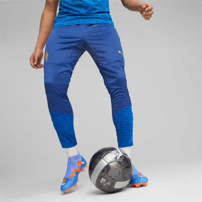 PUMA Olympique De Marseille Football Training Pants Knitted Sports Pants Men's Blue-2