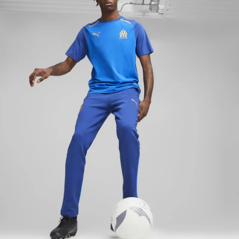 PUMA Olympique De Marseille Football Casuals Football Sweatpants Knitted Sports Pants Men's Blue-4