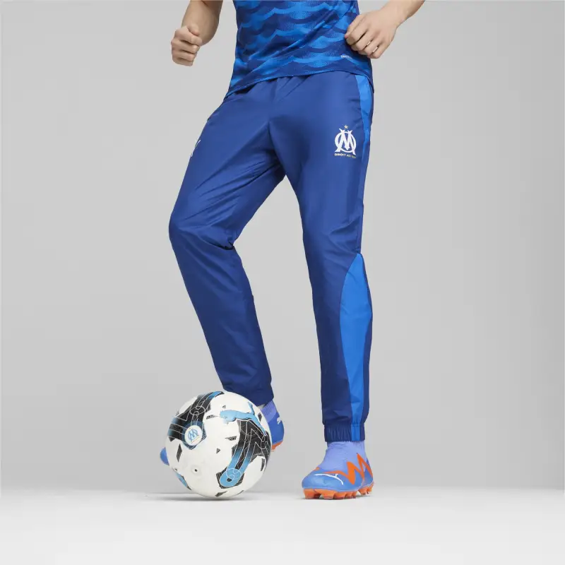 PUMA Olympique De Marseille Prematch Football Pants Knitted Sports Pants Men's Blue-2