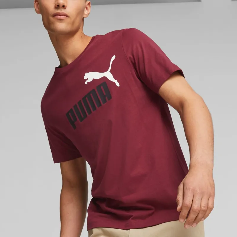PUMA T-shirt Essentials+ 2-Colour Logo Homme T-Shirt Men's Burgundy-2