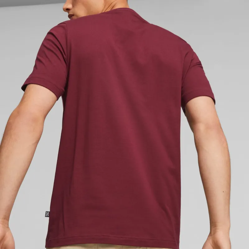 PUMA T-shirt Essentials+ 2-Colour Logo Homme T-Shirt Men's Burgundy-3