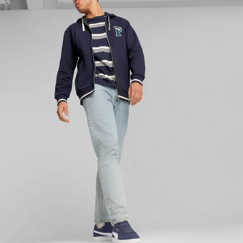PUMA Hoodie Zippé SQUAD Homme Sweatshirt Men's Navy Blue-3
