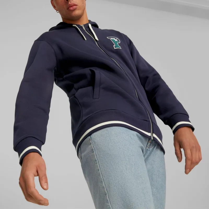 PUMA Hoodie Zippé SQUAD Homme Sweatshirt Men's Navy Blue-2