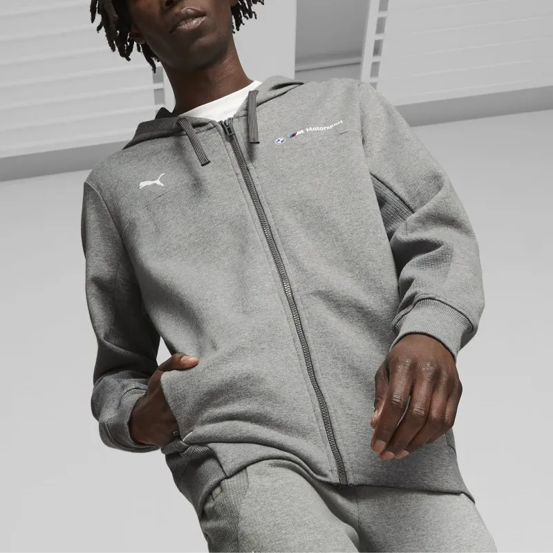 PUMA Veste De Survêtement À Capuche BMW M Motorsport Homme Jacket Men's Gray-3