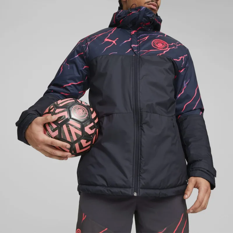 PUMA Veste D'hiver De Football À Imprimé Manchester City Jacket Men's Dark Marine Blue-2