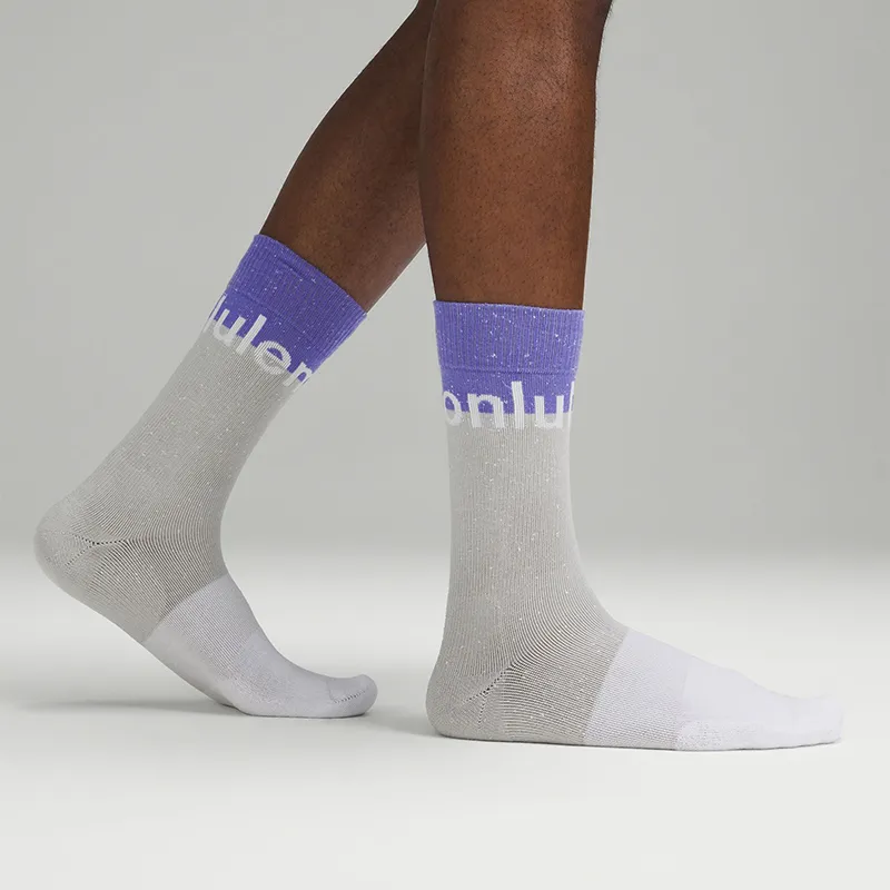 Lululemon TerryToe™ Daily Stride Mid-Calf Socks Men's 1 Pack Dark Lavender/Sea Salt-2