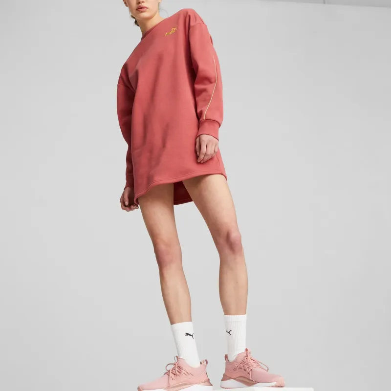 PUMA T-shirt Long ESS+ Minimal Gold Femme Sweatshirt Women's Sky Red-3