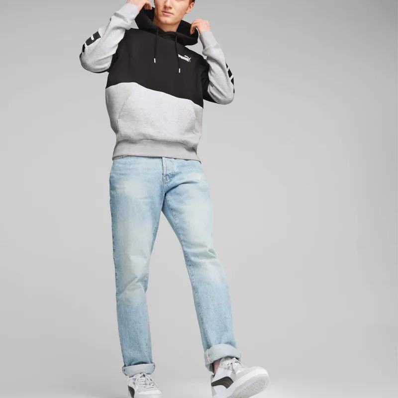 PUMA Hoodie Color Block POWER Homme Sweatshirt Men's Gray-2