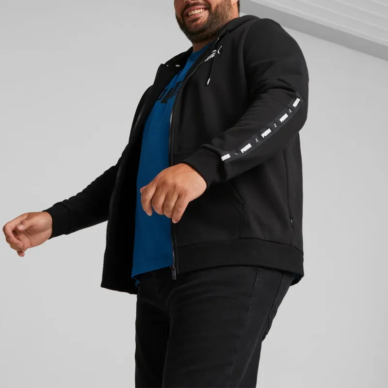 PUMA Sweat À Capuche Zippé Essentials+ Tape Homme Sweatshirt Men's Black-3