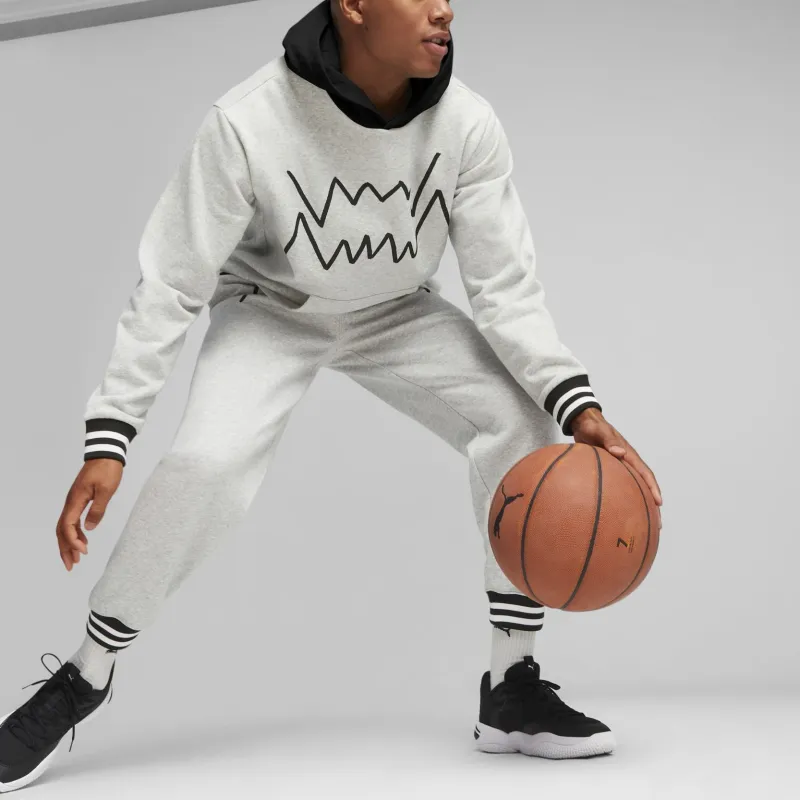 PUMA Hoodie De Basketball Franchise Core Homme Sweatshirt Men's Gray-2