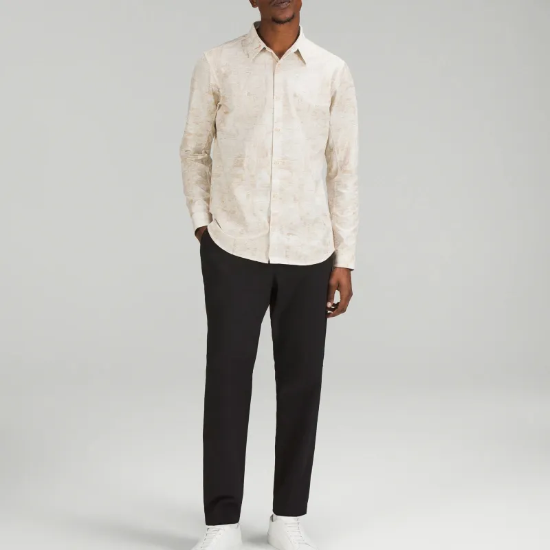 Lululemon New Venture No Stink Zinc™ Fabric Shirt Men's Shutter Patchwork Antique White-1
