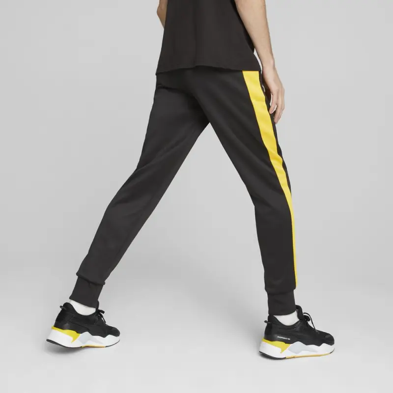 PUMA Knitted Sports Pants Men's Black-Yellow-3