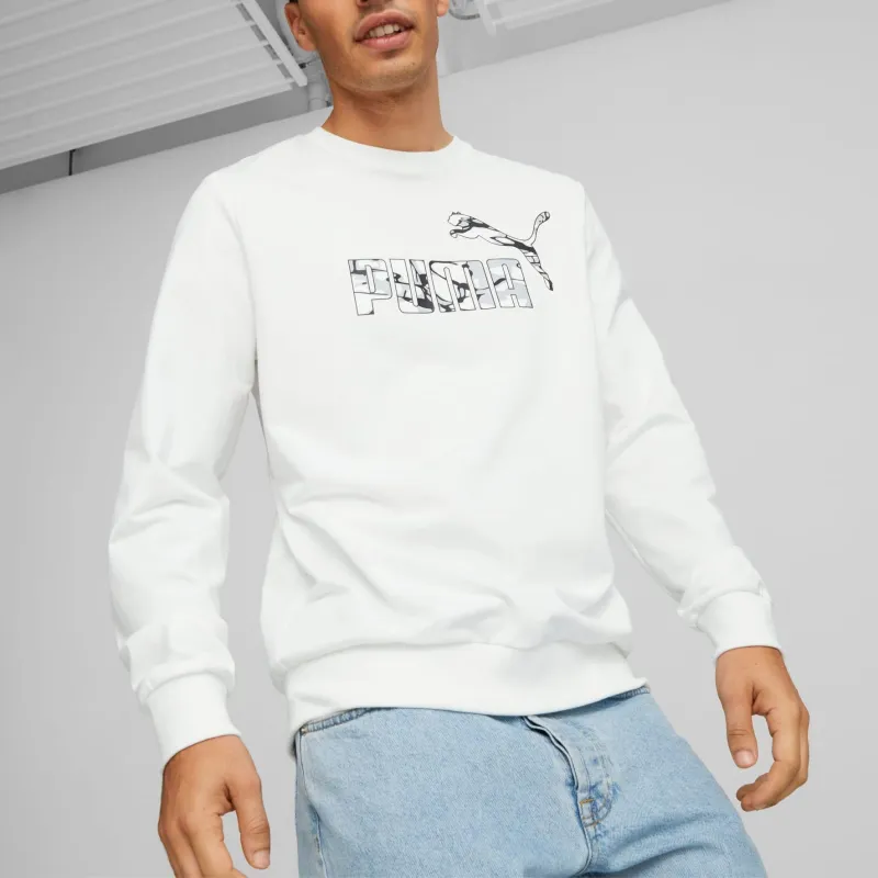 PUMA Summer Splash Crew Neck Men's Sweatshirt Sweatshirt Men's White-2