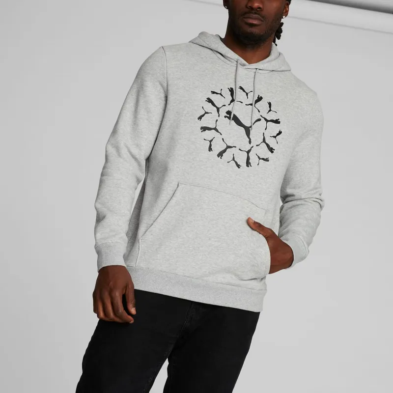 PUMA ESS+ Men's Graphic Hoodie Sweatshirt Men's Gray-2