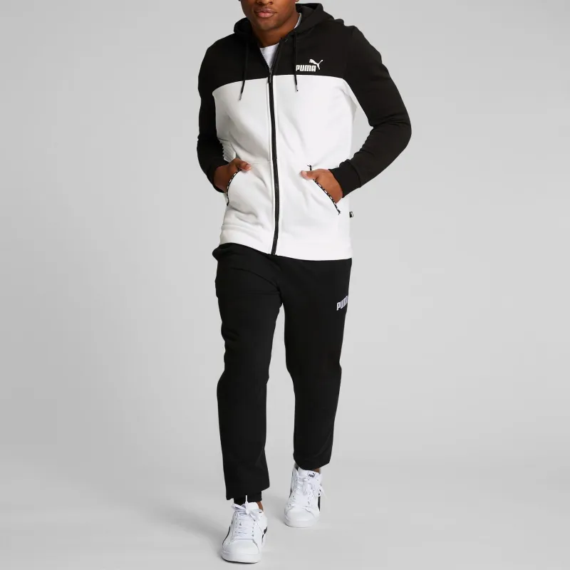 PUMA ESS Block Tape Men's Hoodie Sweatshirt Men's White-2