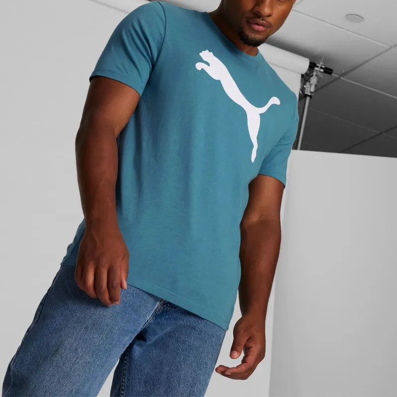 PUMA Essentials Big Cat Men's Tee T-Shirt Men's Thick Blue-4