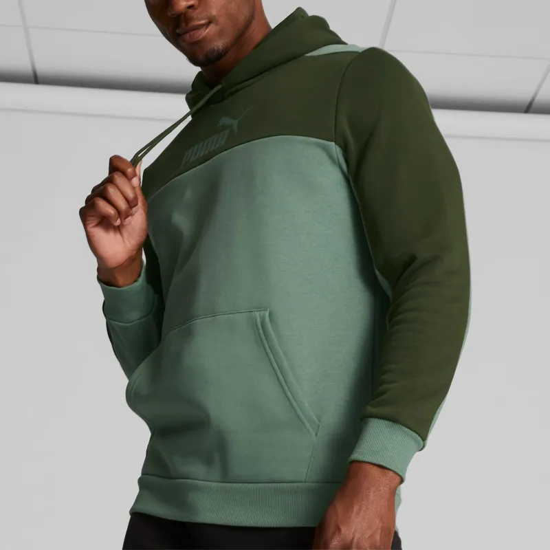 PUMA Essentials Color Block Men's Hoodie Sweatshirt Men's Green-2