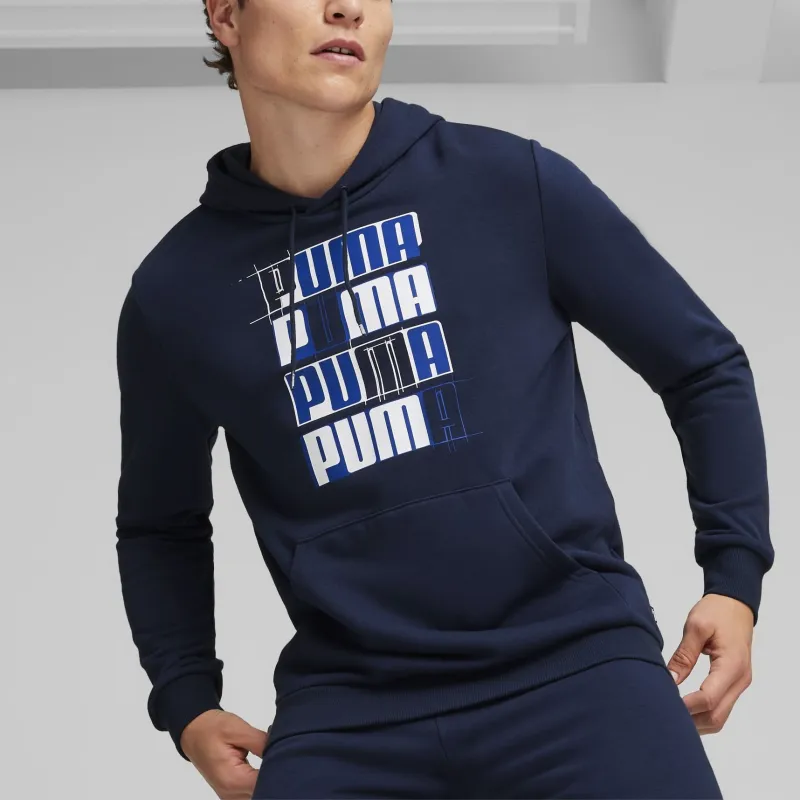 PUMA ESS+ LOGO LAB Men's Hoodie Sweatshirt Men's Blue-2
