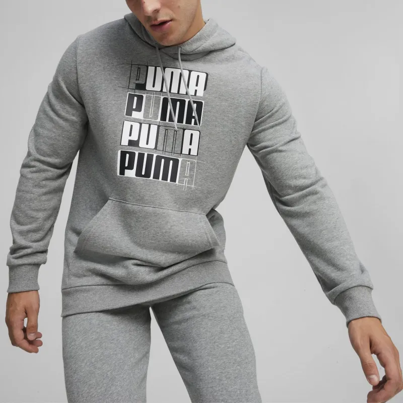 PUMA ESS+ LOGO LAB Men's Hoodie Sweatshirt Men's Gray-2