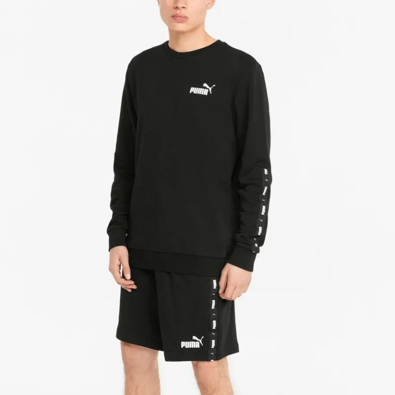PUMA Ess Tape Crew Sweatshirts Men Black-2