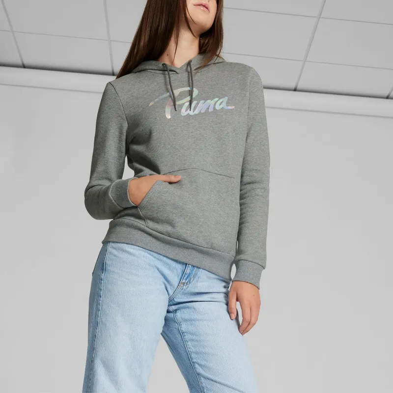 PUMA Iridescent Women's Hoodie Sweatshirt Women's Gray-3