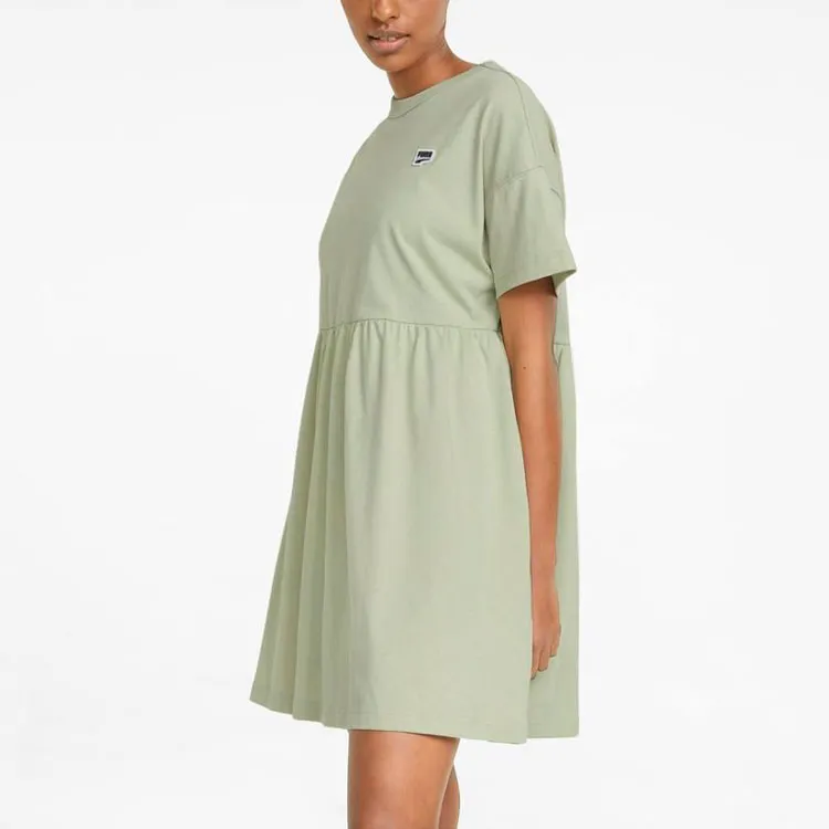 PUMA Short-Sleeved Dresses Women's Green-3
