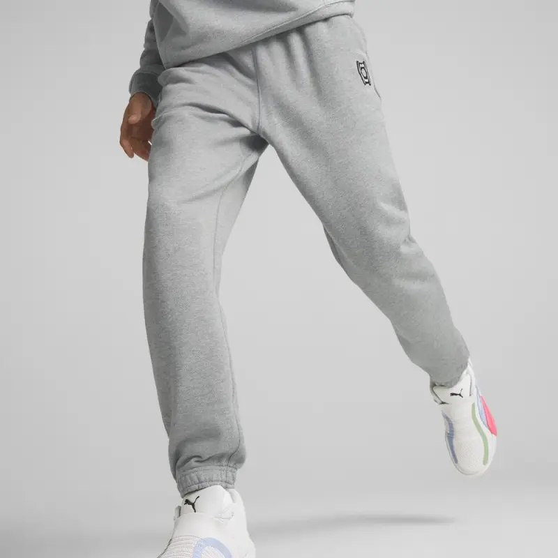 PUMA Basketball Collection Knitted Sports Pants Men's Gray-2