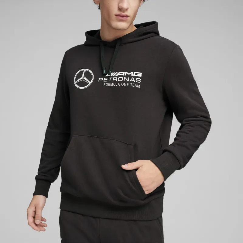 PUMA Mercedes AMG Petronas Motorsport Men's ESS Hoodie Sweatshirt Men's Black-4