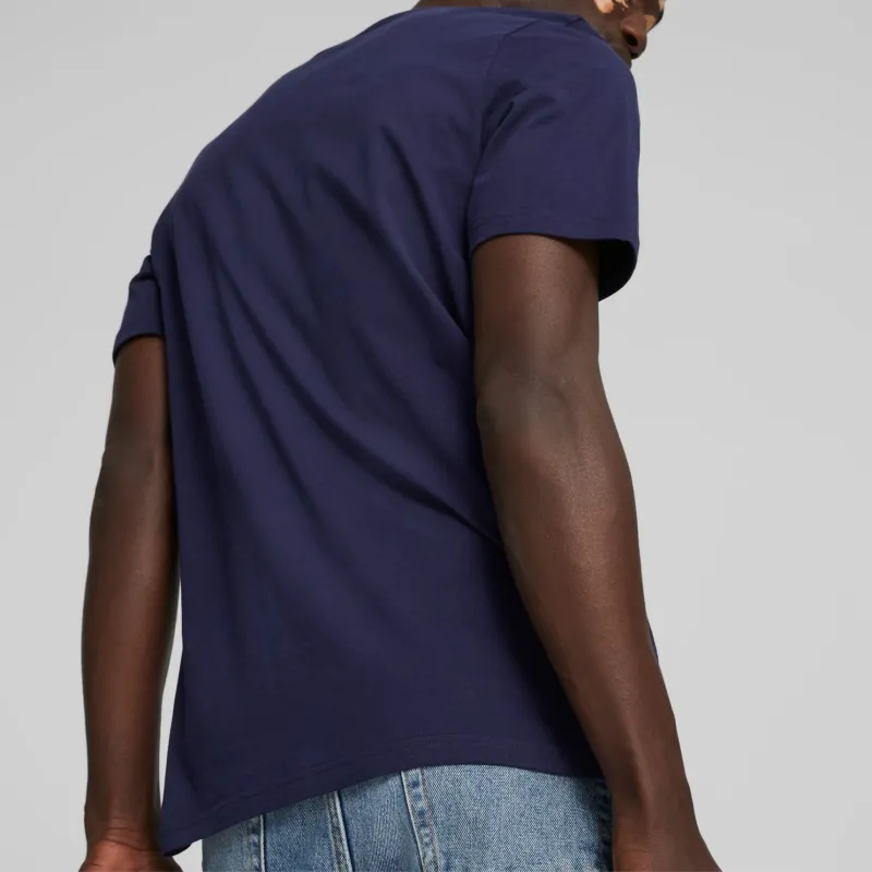 PUMA Ess+ Minimal Gold T-Shirts Men Marine Blue-3