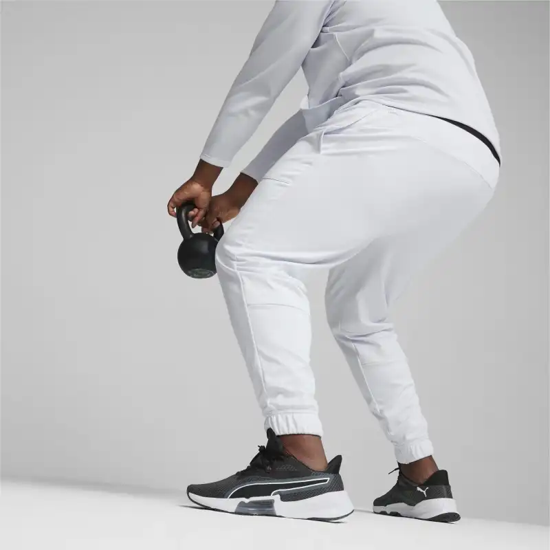 PUMA Knitted Sports Pants Men's White Gray-3